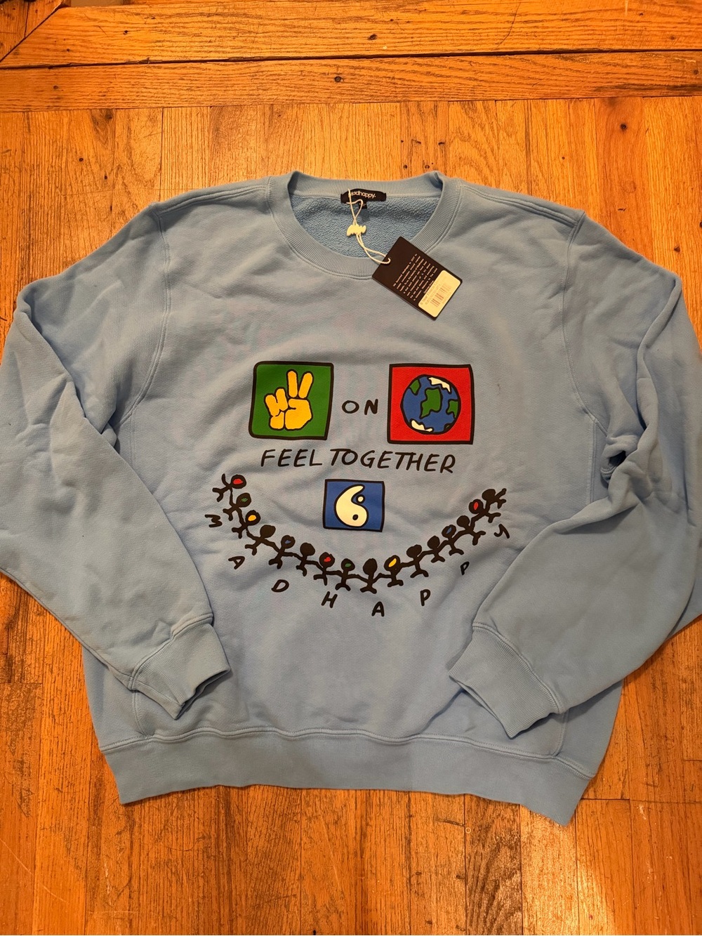 Madhappy Light Blue 'Feel Together' Graphic Crewneck